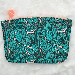 3/$15 Ipsy July 2019 Ipsy Glam Bag - Tropical Leaves with Peach Accents.